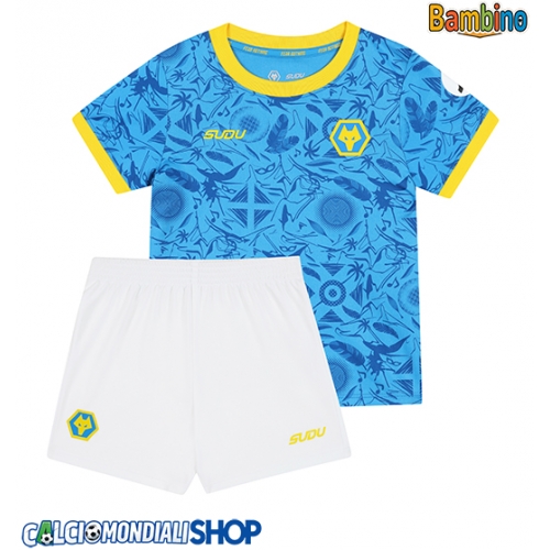 Maglie da calcio Wolves Terza Maglia Bambino 2025-26 Manica Corta + Pantaloni corti)